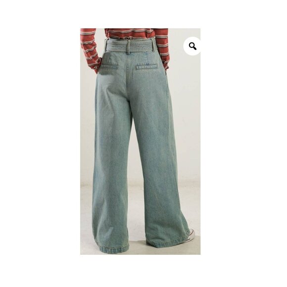 PRIMP BOUTIQUE Stephane Belted Wide Leg Jeans (M) - Picture 2 of 8